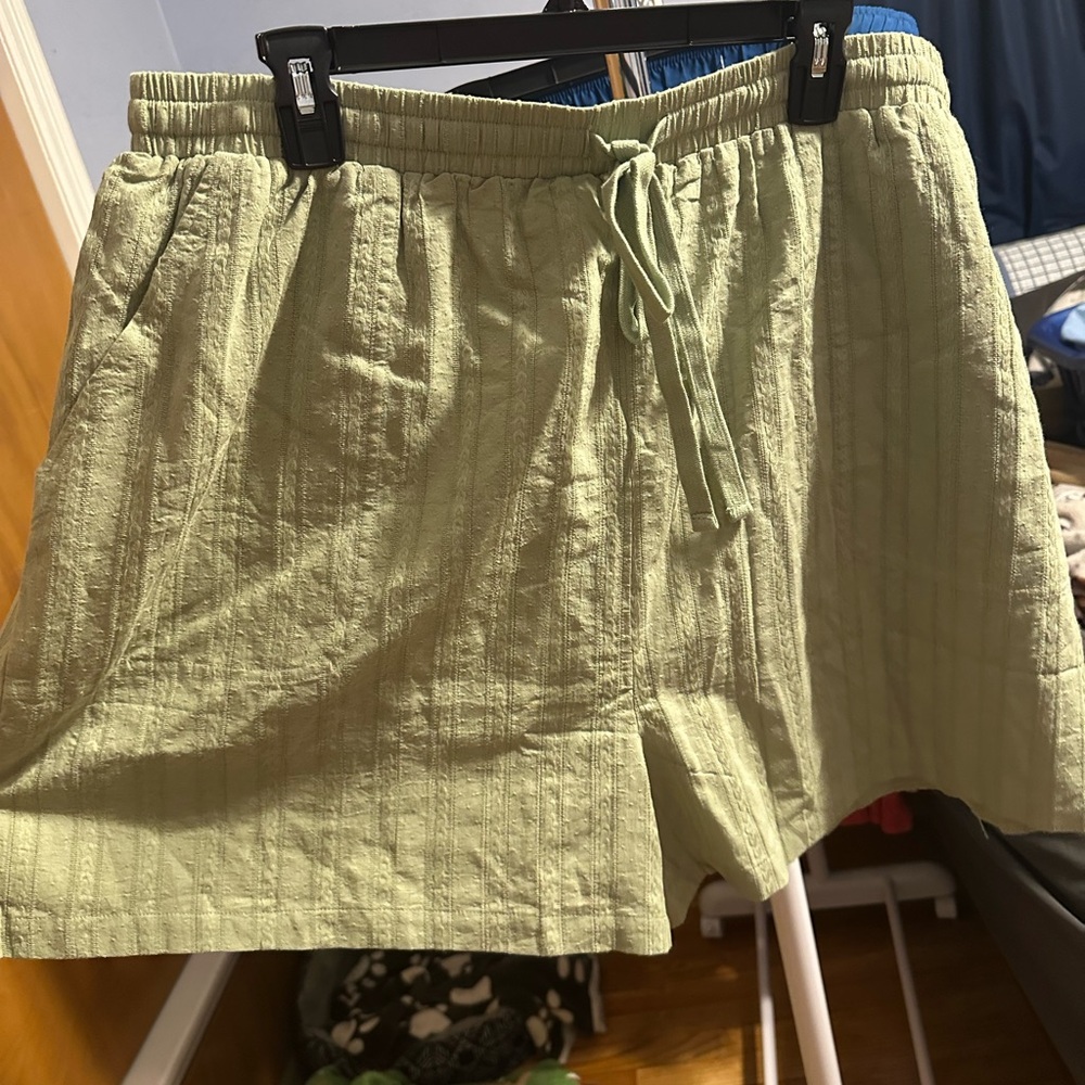 Light Green Drawstring Shorts